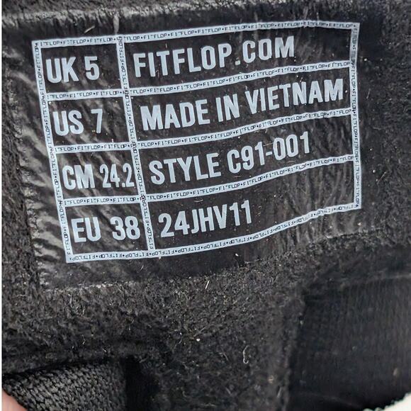 FitFlop Florrie Toe-Thong Wedge Sandal Women's Slip-On Black Size US7 EU38 - Picture 8 of 11